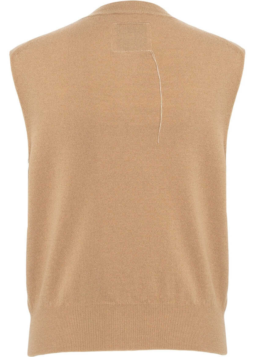 Pulovere casual Jei O Knit vest with button closure Beige Femei (BM 19033867) 3