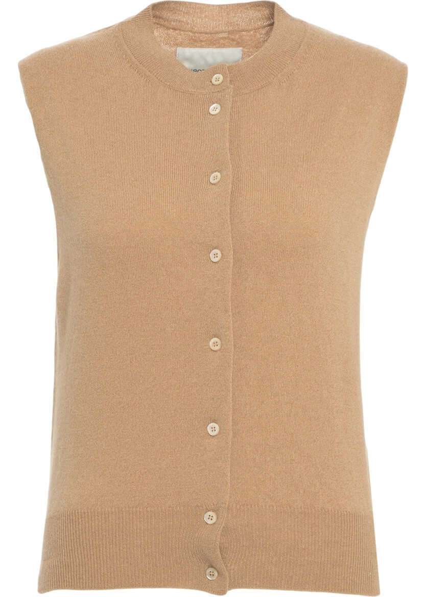 Pulovere casual Jei O Knit vest with button closure Beige Femei (BM 19033867) 1