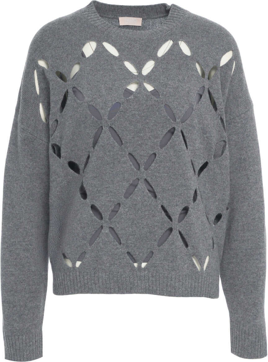 Pulovere Liu Jo White Sweater with cut-outs Grey Femei (BM 19033876) 2