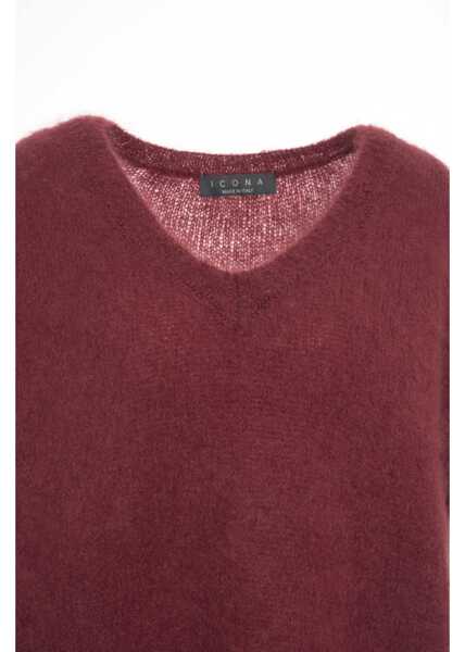 Pulovere Kaos Mohair V-neck sweater Red Femei (BM 19033879) 4