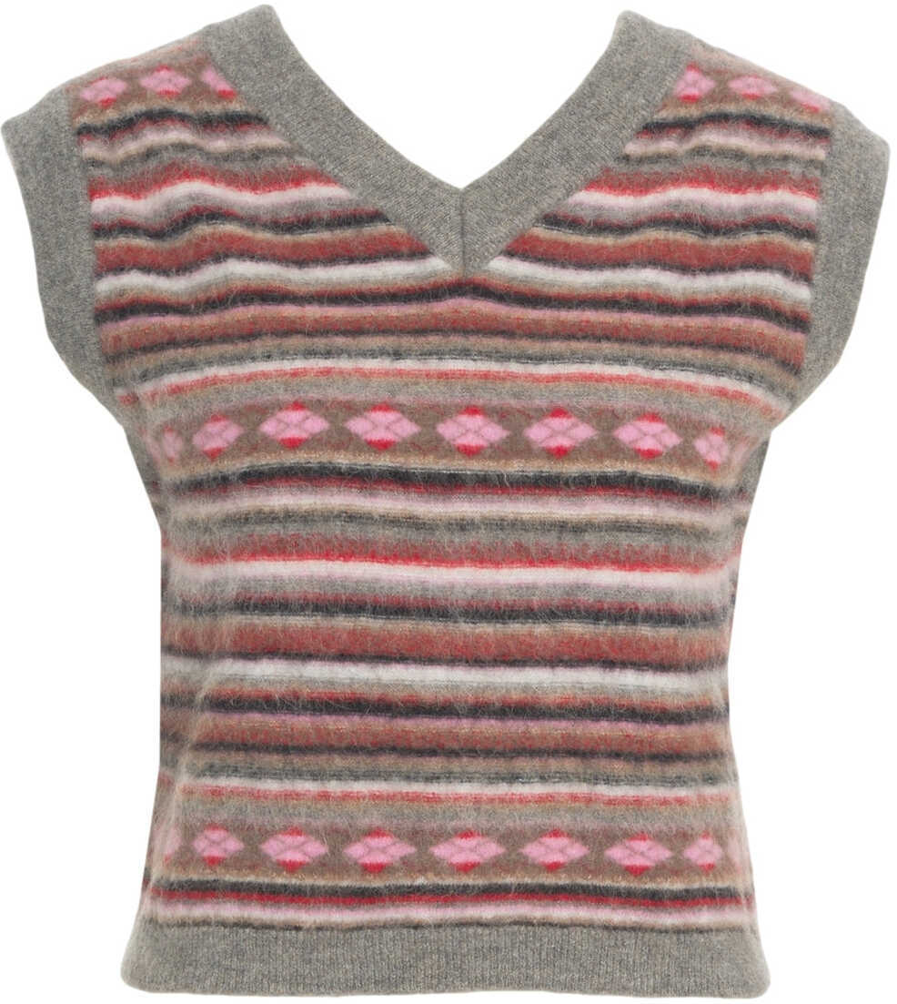 Pulovere casual Solotre Knit vest with pattern Multicolor Femei (BM 19033882) 2