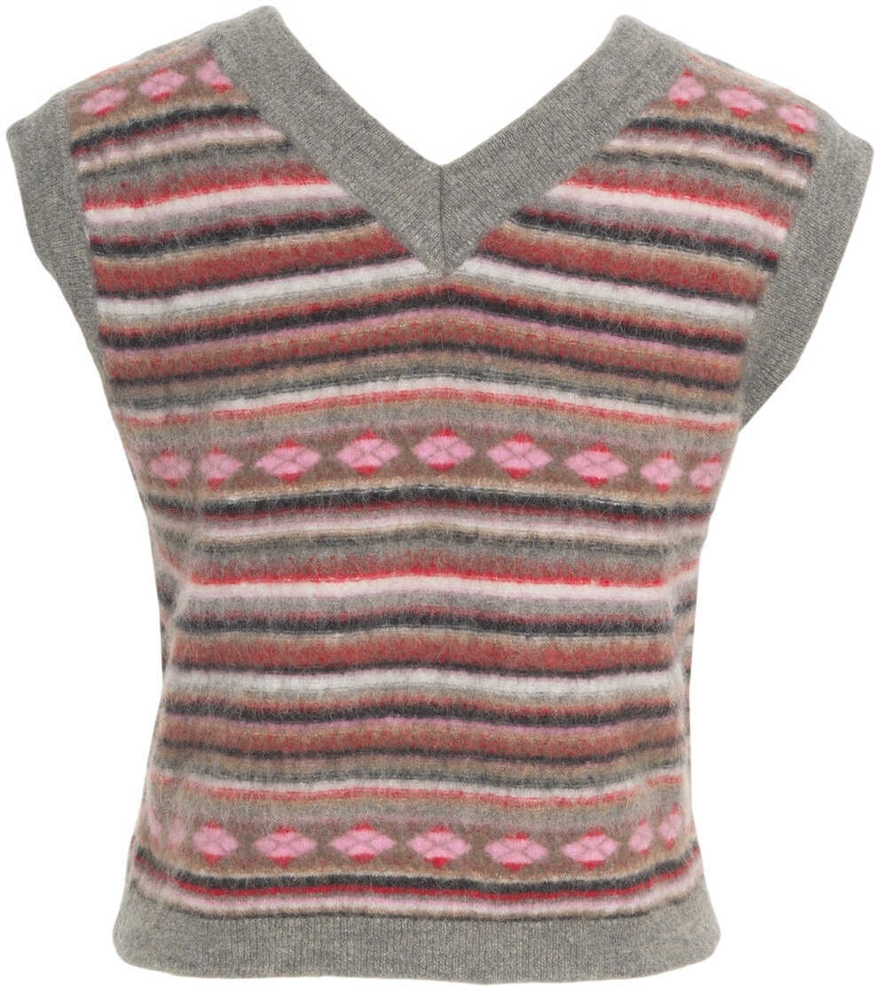 Pulovere casual Solotre Knit vest with pattern Multicolor Femei (BM 19033882) 3
