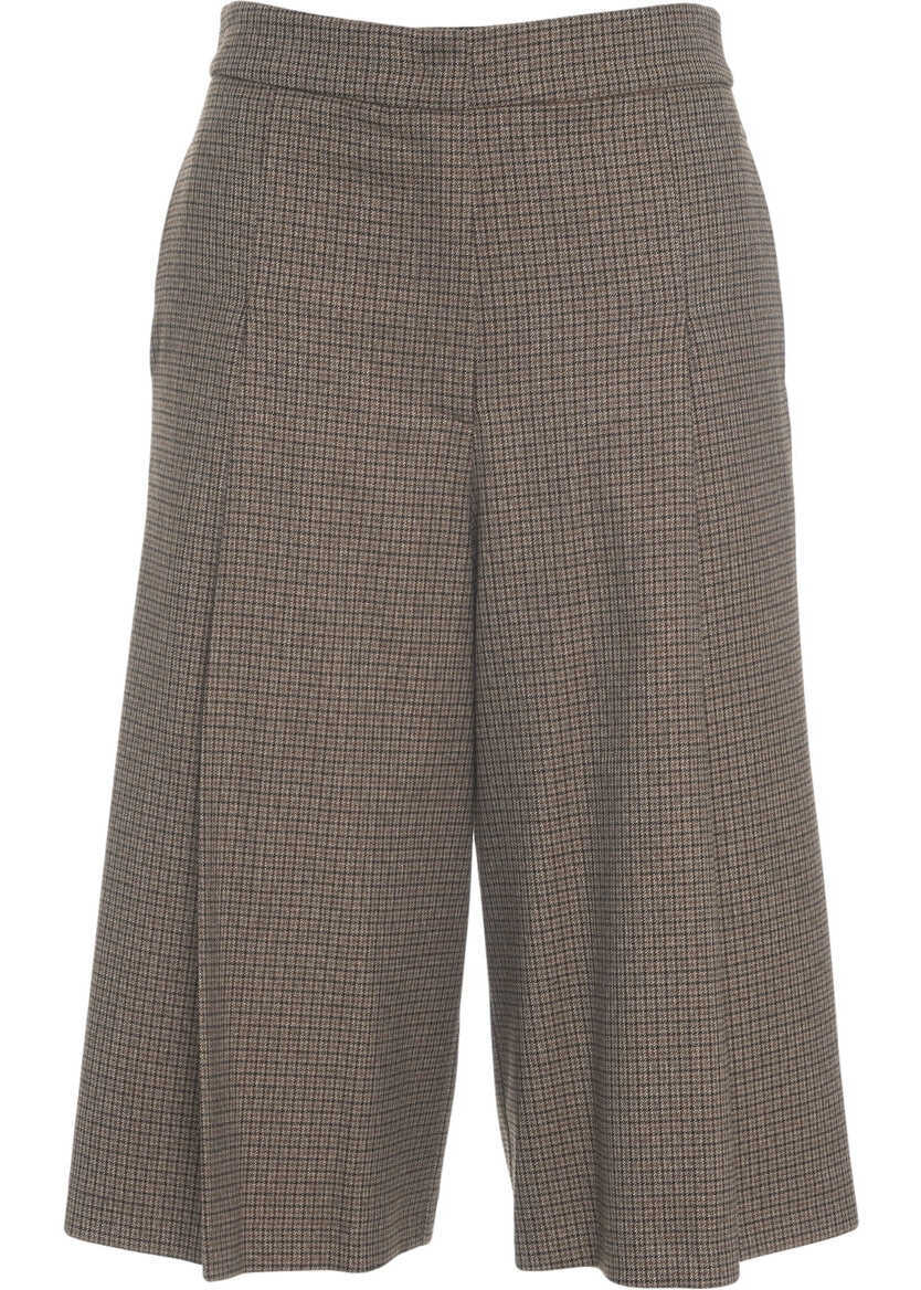 Pantaloni casual Kaos Pleated culottes Brown Femei (BM 19033909) 2