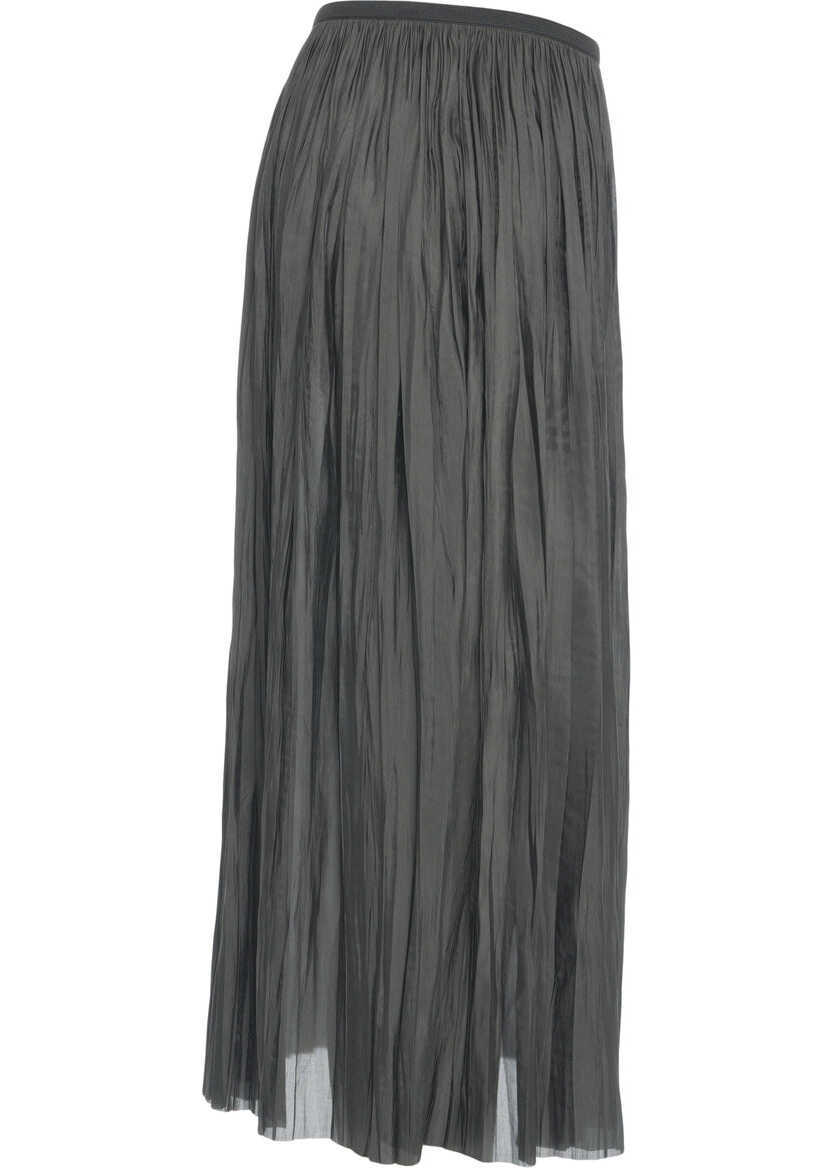 Fuste lungi Roberto Collina Midi pleated skirt Green Femei (BM 19033924) 3