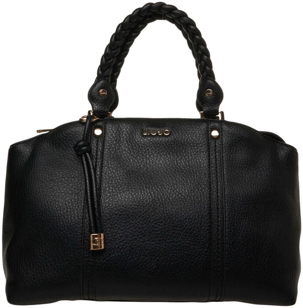 Genti de umar Liu Jo Grained leather shopper Fluida Black Femei (BM 19033945) 2