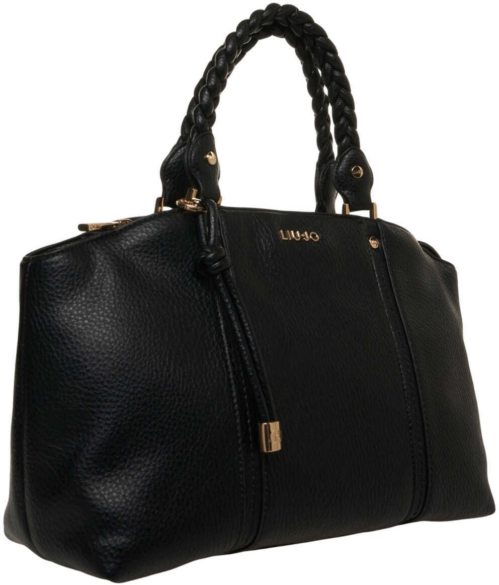 Genti de umar Liu Jo Grained leather shopper Fluida Black Femei (BM 19033945) 3