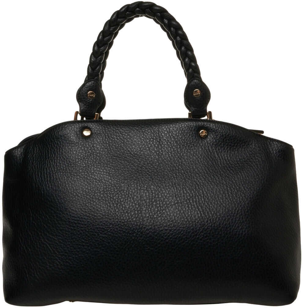 Genti de umar Liu Jo Grained leather shopper Fluida Black Femei (BM 19033945) 4