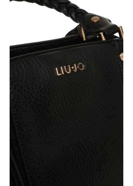 Genti de umar Liu Jo Grained leather shopper Fluida Black Femei (BM 19033945) 5