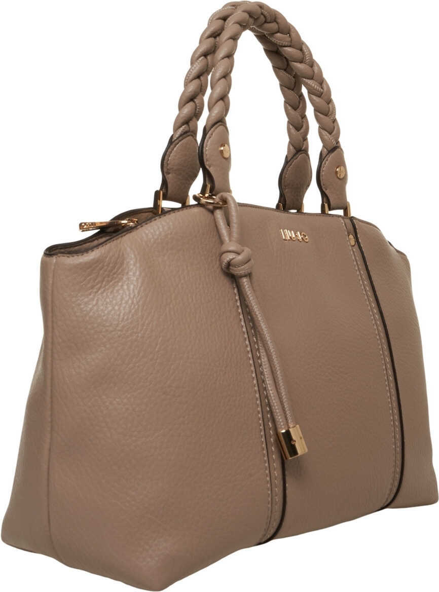 Genti de umar Liu Jo Grained leather shopper Fluida Beige Femei (BM 19033945) 3