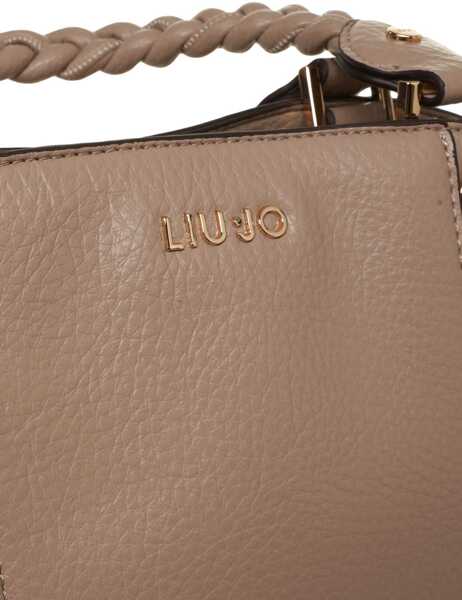 Genti de umar Liu Jo Grained leather shopper Fluida Beige Femei (BM 19033945) 5