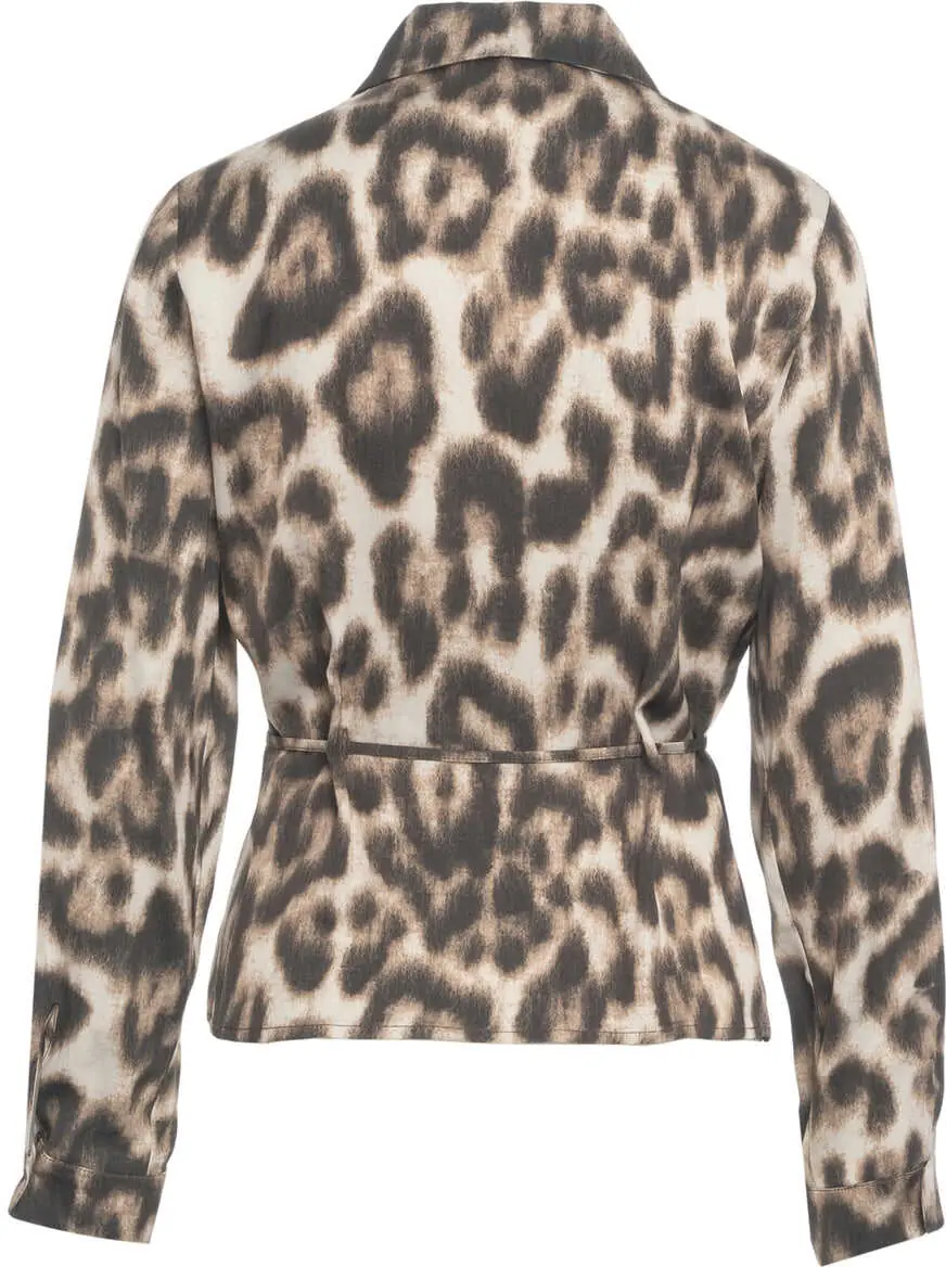 Bluze Jucca Blouse with animal print Brown Femei (BM 19033960) 3