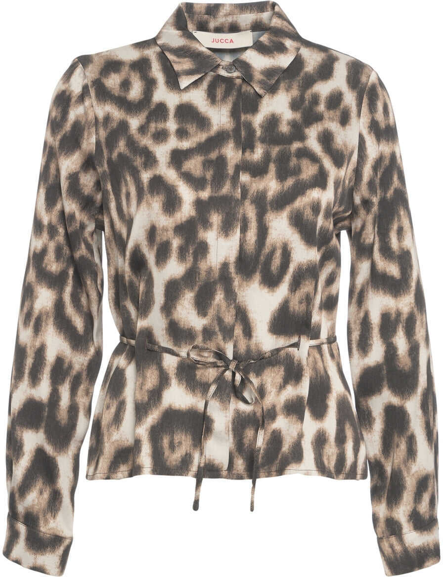 Bluze Jucca Blouse with animal print Brown Femei (BM 19033960) 1