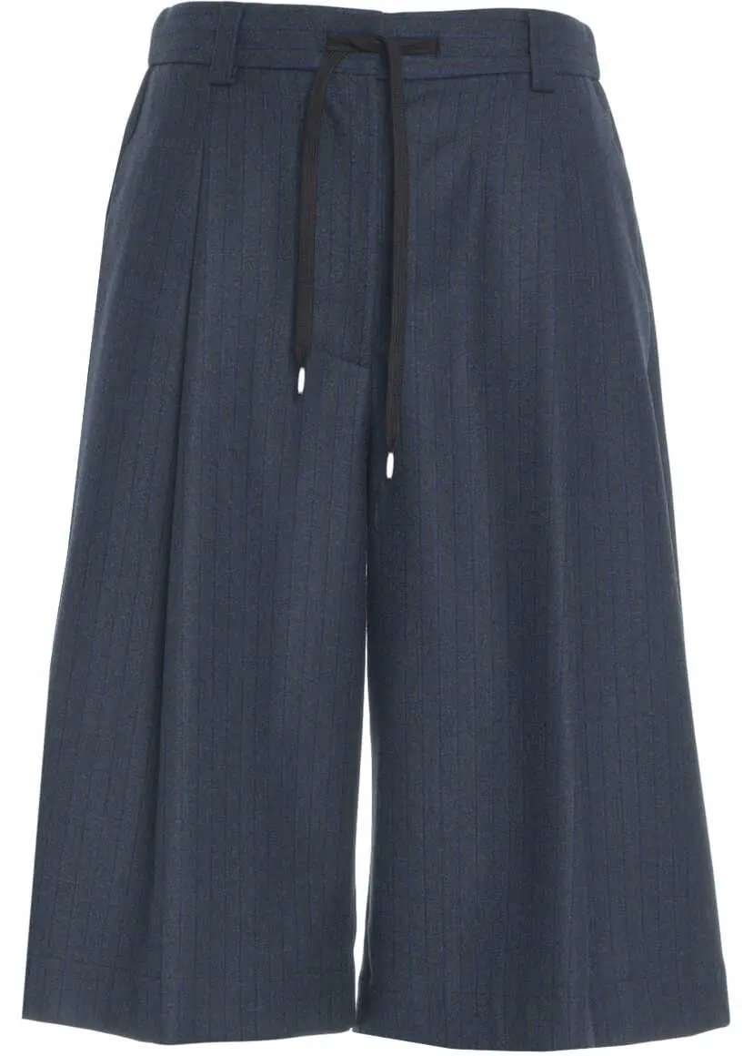 Pantaloni casual Jucca Bermuda shorts with pinstripes Blue Femei (BM 19033978) 2