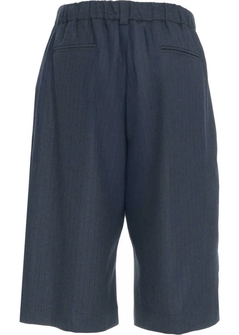 Pantaloni casual Jucca Bermuda shorts with pinstripes Blue Femei (BM 19033978) 5