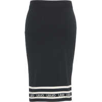Fuste lungi Dama - Fuste lungi LIU JO SPORT Knit midi skirt with logo details Black Femei (BM 19034056) - B-mall.ro