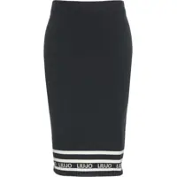 Fuste lungi Knit midi skirt with logo details Femei