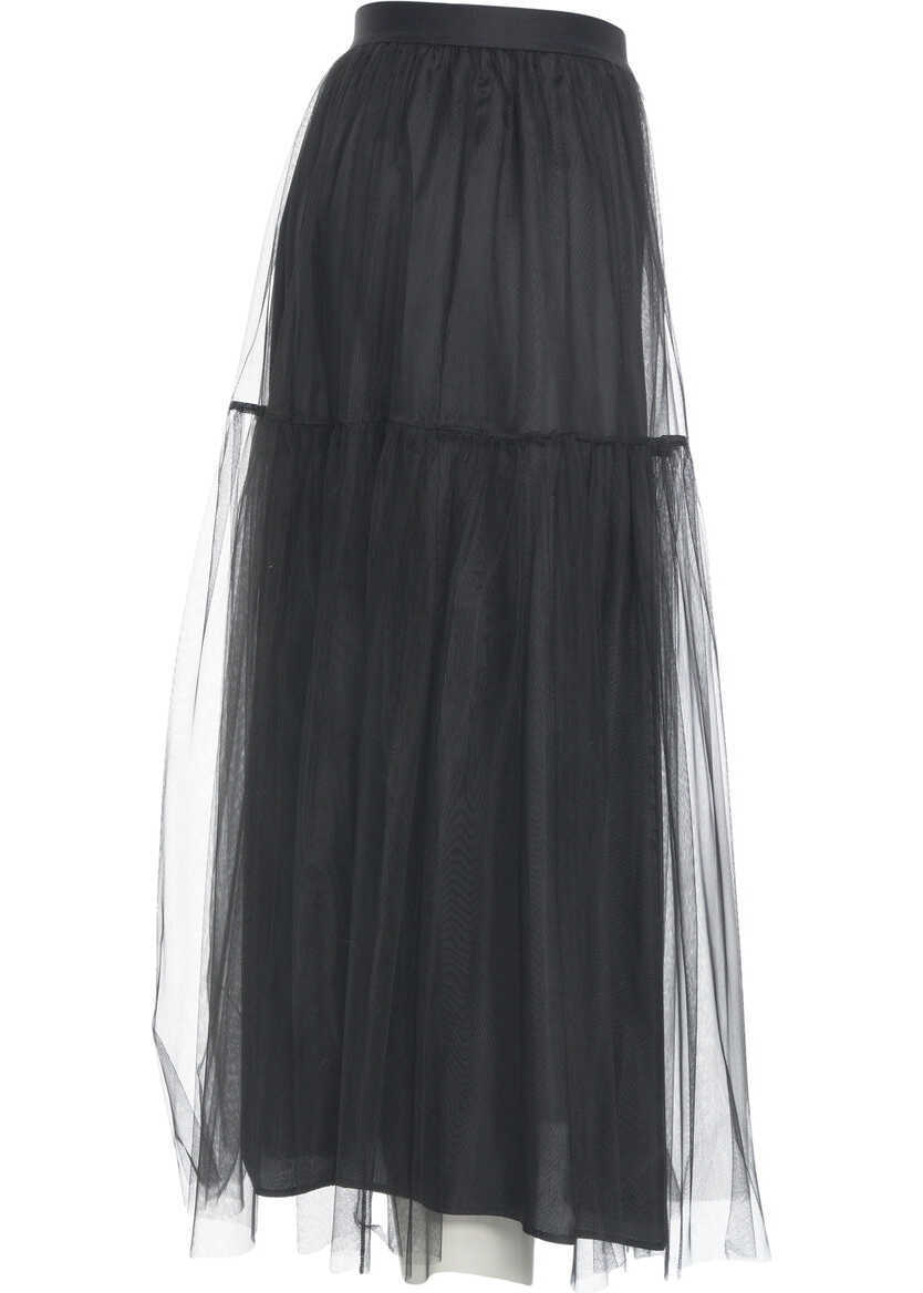 Fuste lungi Jucca Tulle maxi skirt Black Femei (BM 19034065) 4