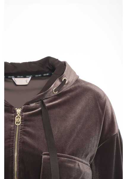 Bluze de trening LIU JO SPORT Velvet hoodie Brown Femei (BM 19034068) 4