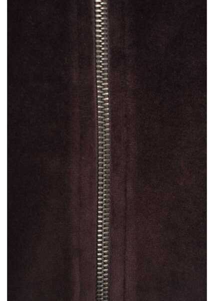 Bluze de trening Majestic Filatures Velvet hoodie with zipper Brown Femei (BM 19034113) 5