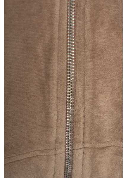 Bluze de trening Majestic Filatures Velvet hoodie with zipper Brown Femei (BM 19034113) 5