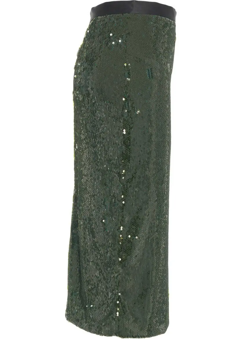 Fuste lungi Jucca Midi skirt with sequins Green Femei (BM 19034125) 4