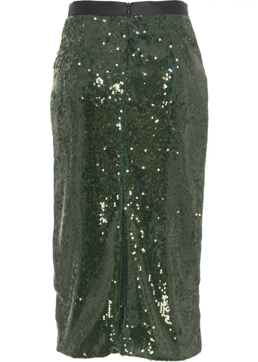 Fuste lungi Jucca Midi skirt with sequins Green Femei (BM 19034125) 5