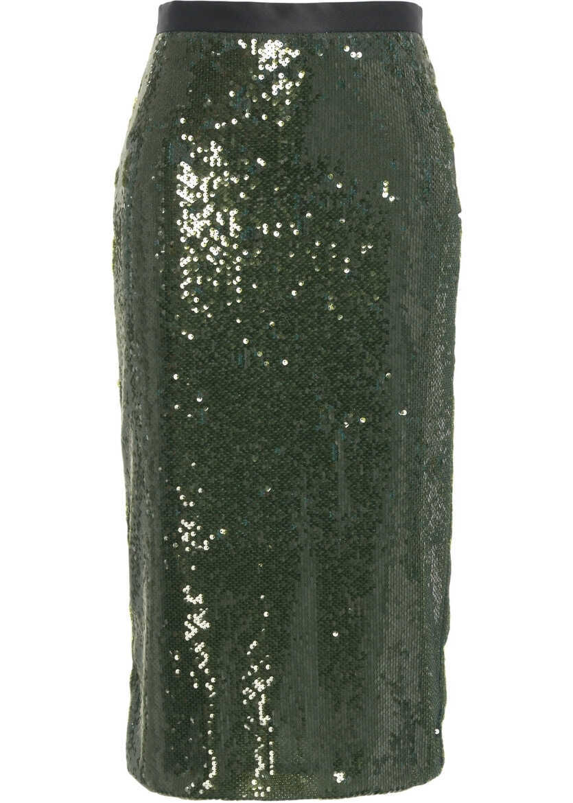 Fuste lungi Jucca Midi skirt with sequins Green Femei (BM 19034125) 1