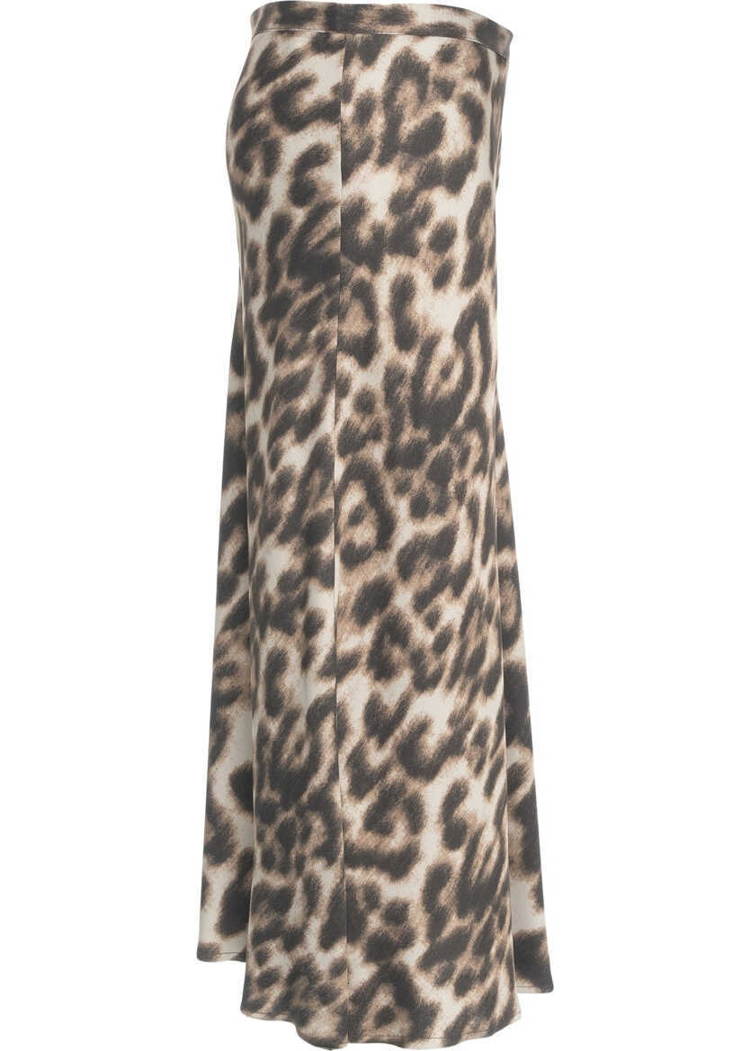 Fuste lungi Jucca Maxi skirt with animal print Brown Femei (BM 19034137) 3