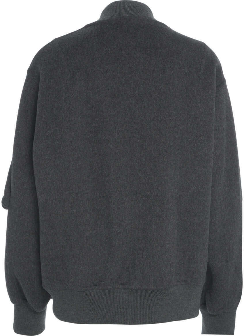 Bomber jacket Semicouture Wool bomber jacket Grey Femei (BM 19034158) 3