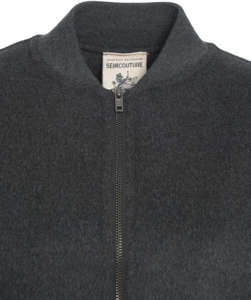 Bomber jacket Semicouture Wool bomber jacket Grey Femei (BM 19034158) 4
