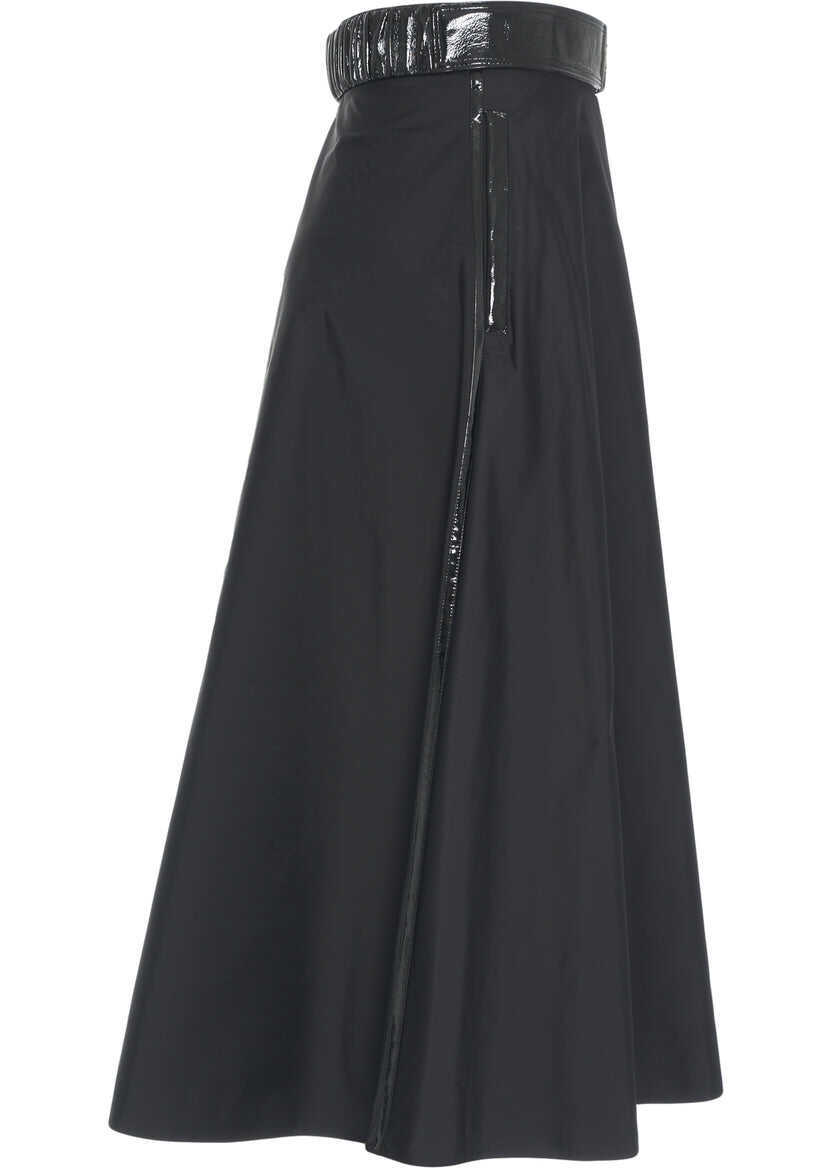 Fuste lungi Elisabetta Franchi Midi skirt with belt Black Femei (BM 19034173) 3