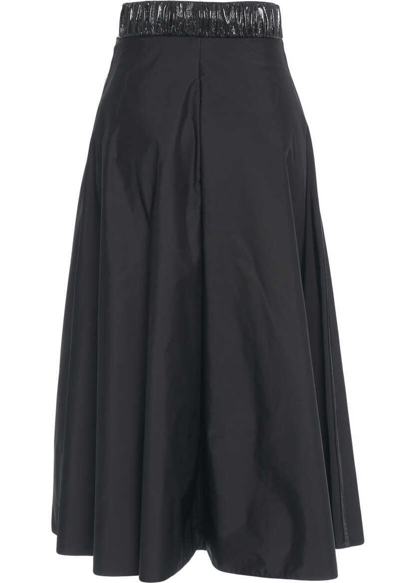 Fuste lungi Elisabetta Franchi Midi skirt with belt Black Femei (BM 19034173) 4