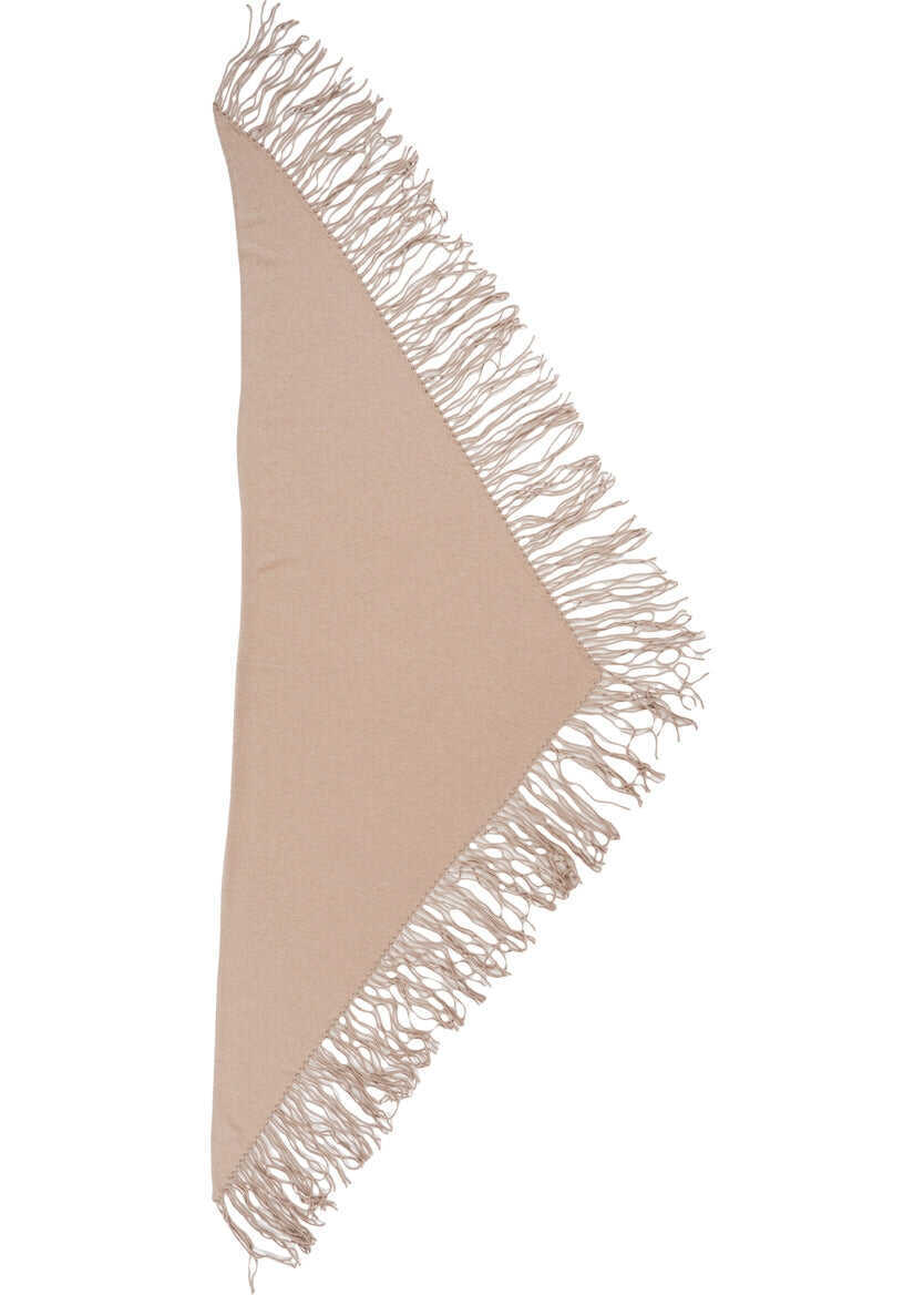 Esarfe MVM Scarf with fringe details Brown Femei (BM 19034182) 3