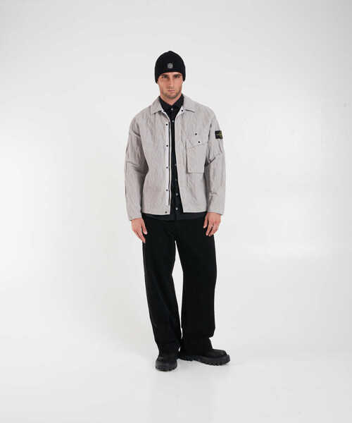 Jachete Stone Island Wrinkled corduroy overshirt Grey Barbati (BM 19034185) 3