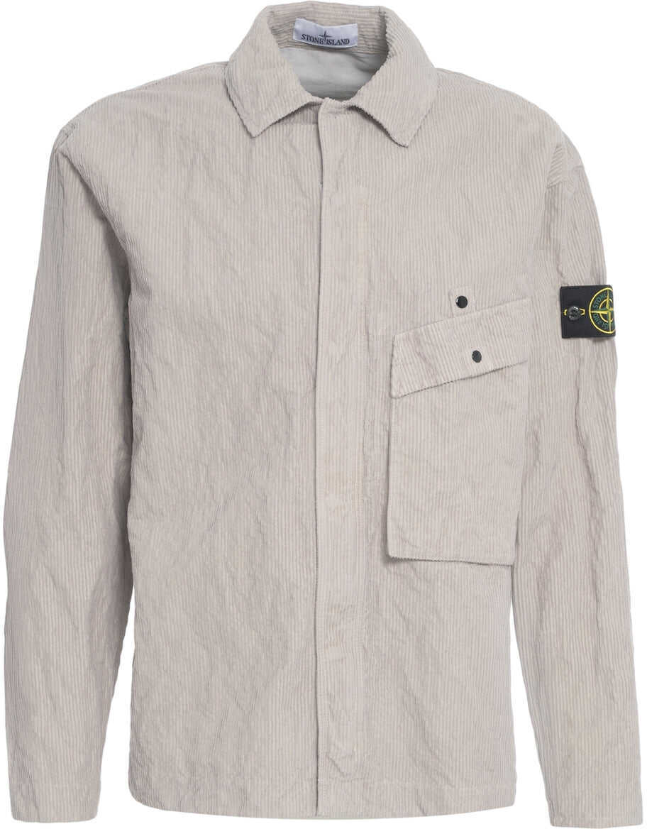 Jachete Stone Island Wrinkled corduroy overshirt Grey Barbati (BM 19034185) 1