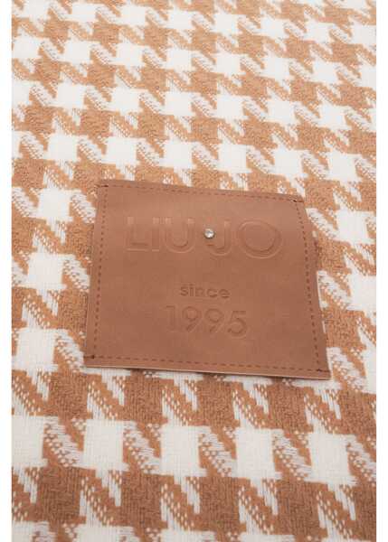 Esarfe Liu Jo Scarf with houndstooth pattern Brown Femei (BM 19034191) 4