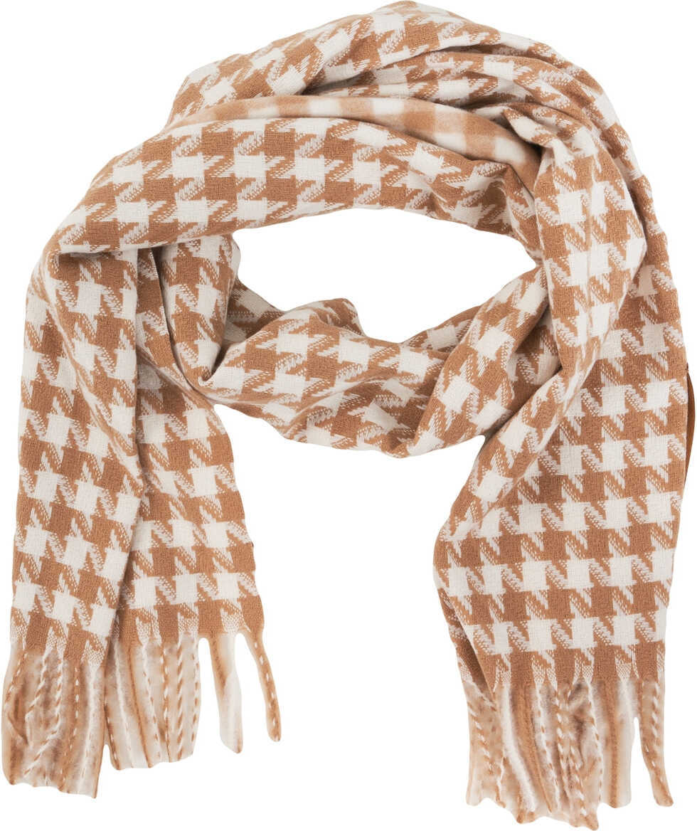 Esarfe Liu Jo Scarf with houndstooth pattern Brown Femei (BM 19034191) 1