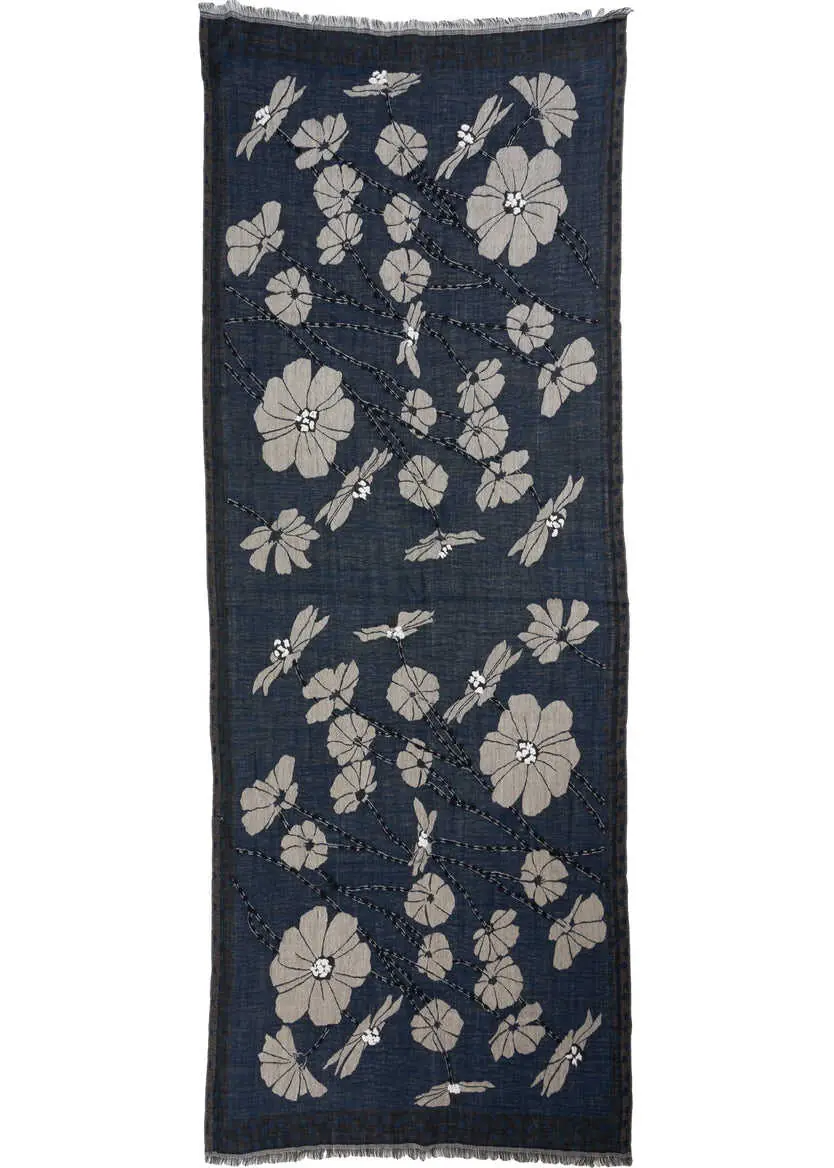 Esarfe Palombina Scarf with floral print Blue Barbati (BM 19034224) 3