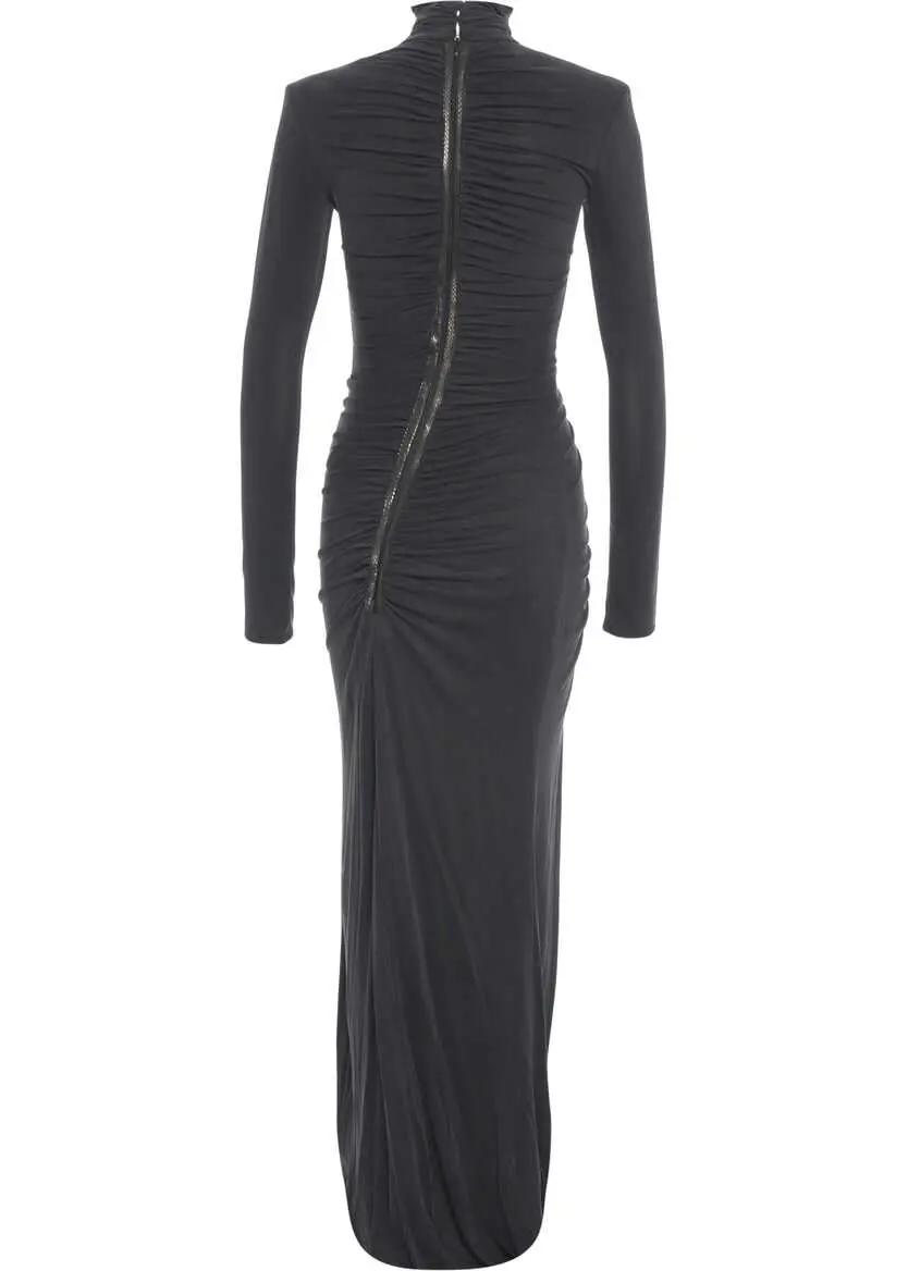 Rochii lungi Elisabetta Franchi Maxi dress with ruching Grey Femei (BM 19034230) 3