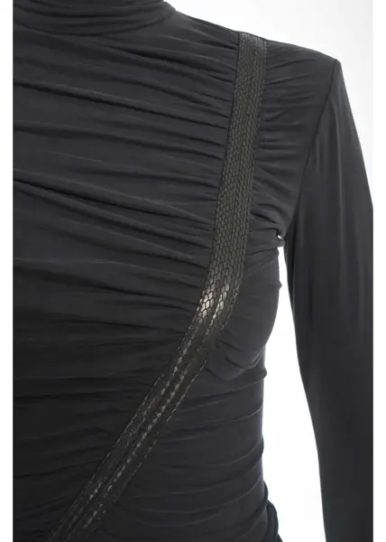 Rochii lungi Elisabetta Franchi Maxi dress with ruching Grey Femei (BM 19034230) 4