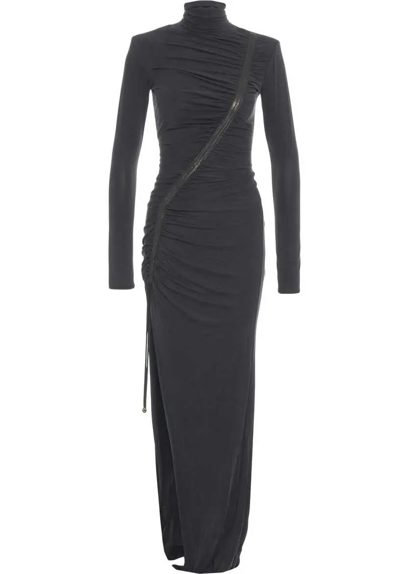 Rochii lungi Elisabetta Franchi Maxi dress with ruching Grey Femei (BM 19034230) 1