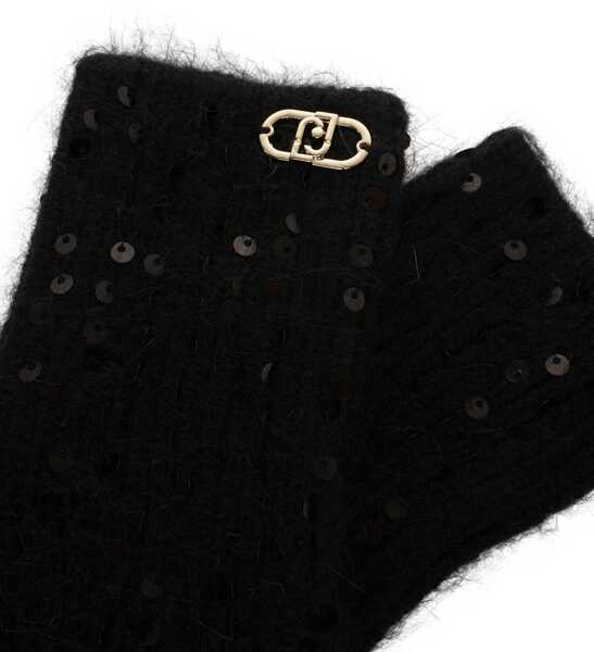 Manusi Liu Jo Gloves with sequins Black Femei (BM 19034233) 3