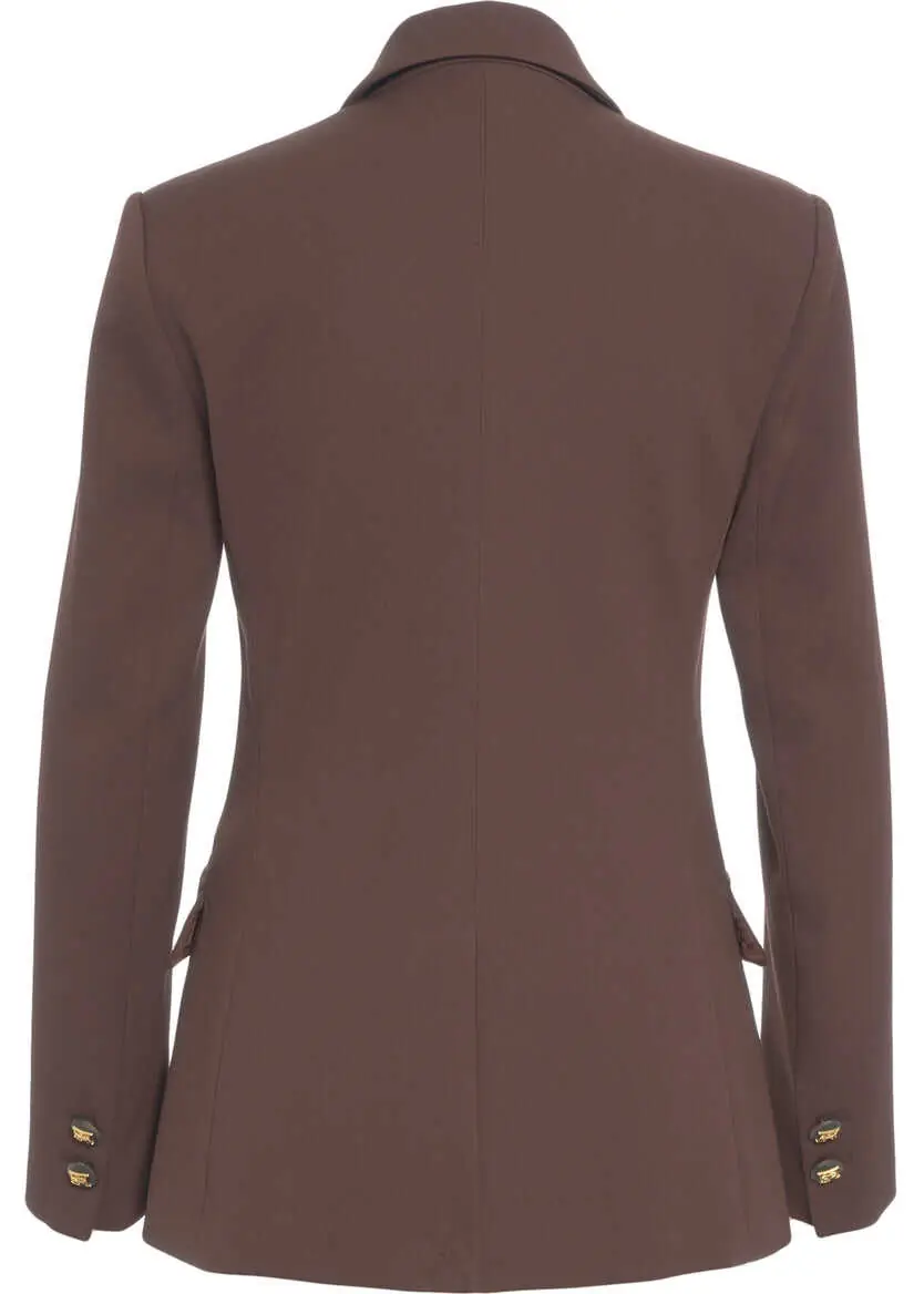 Sacouri Elisabetta Franchi Single-breasted blazer Brown Femei (BM 19034251) 3