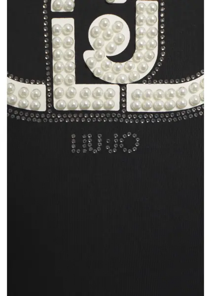 Tricouri Liu Jo T-shirt with rhinestones Black Femei (BM 19034254) 5