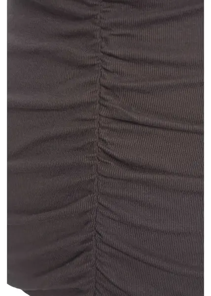 Tricouri Thom / Krom High-neck T-shirt with ruching Brown Femei (BM 19034260) 4