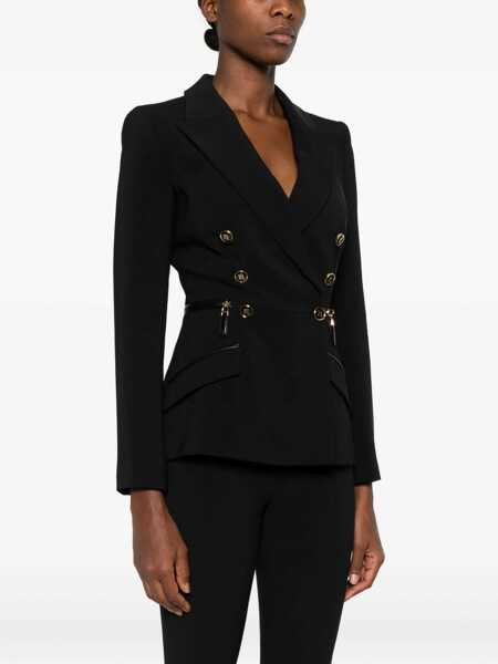 Sacouri Elisabetta Franchi Double-breasted blazer Black Femei (BM 19034263) 3