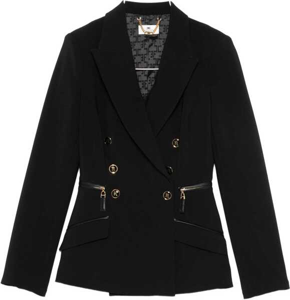 Sacouri Elisabetta Franchi Double-breasted blazer Black Femei (BM 19034263) 1