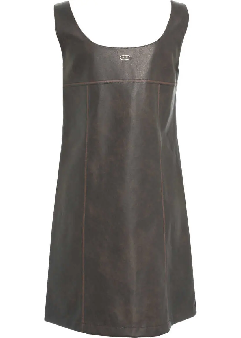 Rochii scurte Liu Jo White Mini dress made from faux leather Brown Femei (BM 19034284) 3