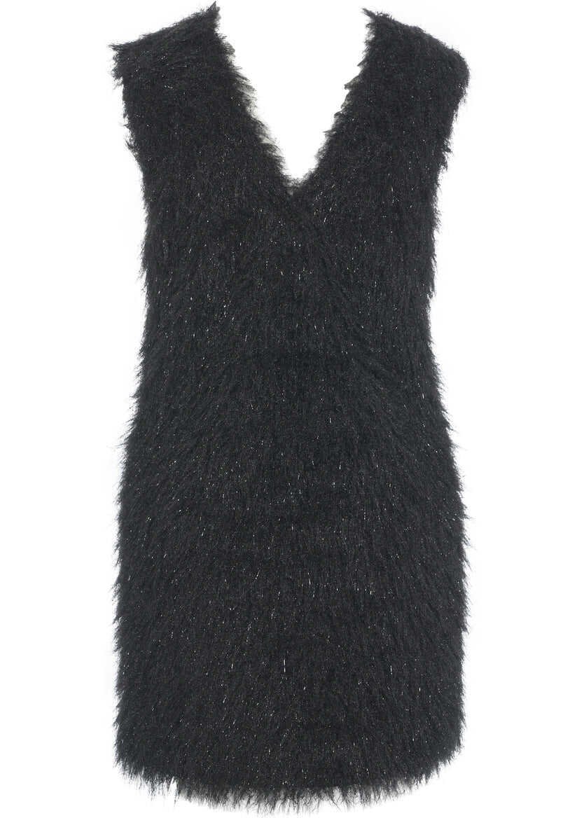 Rochii scurte Jucca Dress with fringes Black Femei (BM 19034317) 2