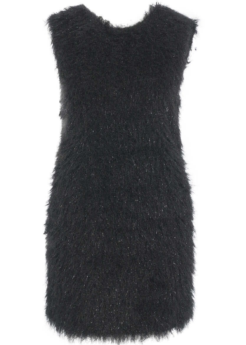 Rochii scurte Jucca Dress with fringes Black Femei (BM 19034317) 3